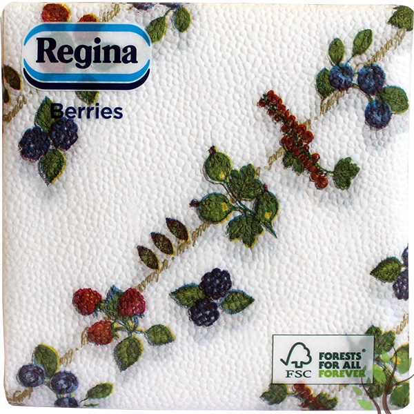 Regina szalvéta 1 réteg 45 lap 30x30cm berries