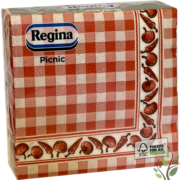 Regina szalvéta 1 réteg 45 lap 33x33cm picnic kockás